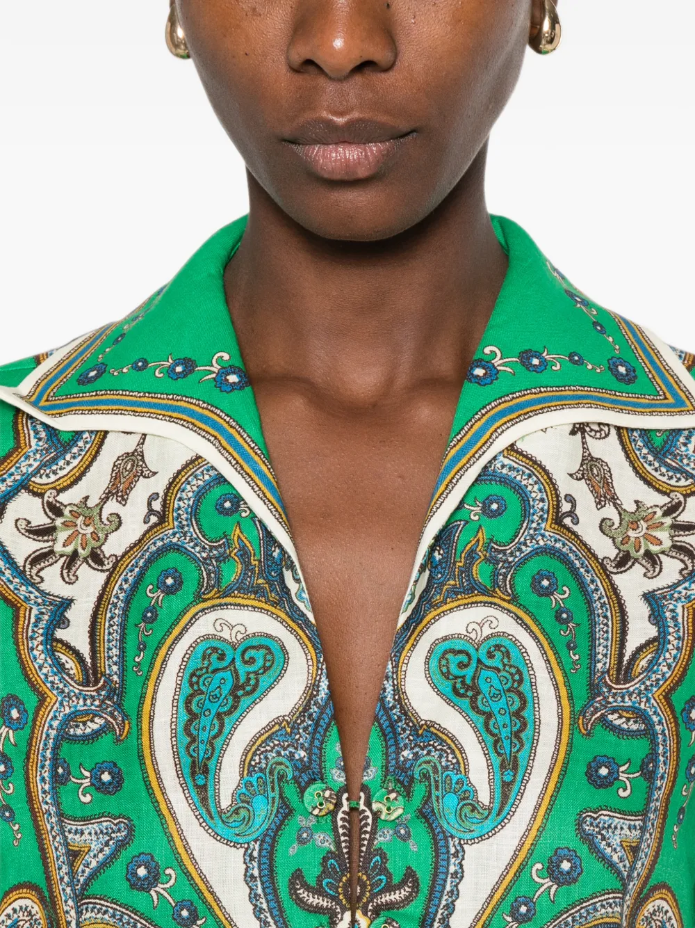 ALEMAIS Porter mini-jurk met paisley-print Groen