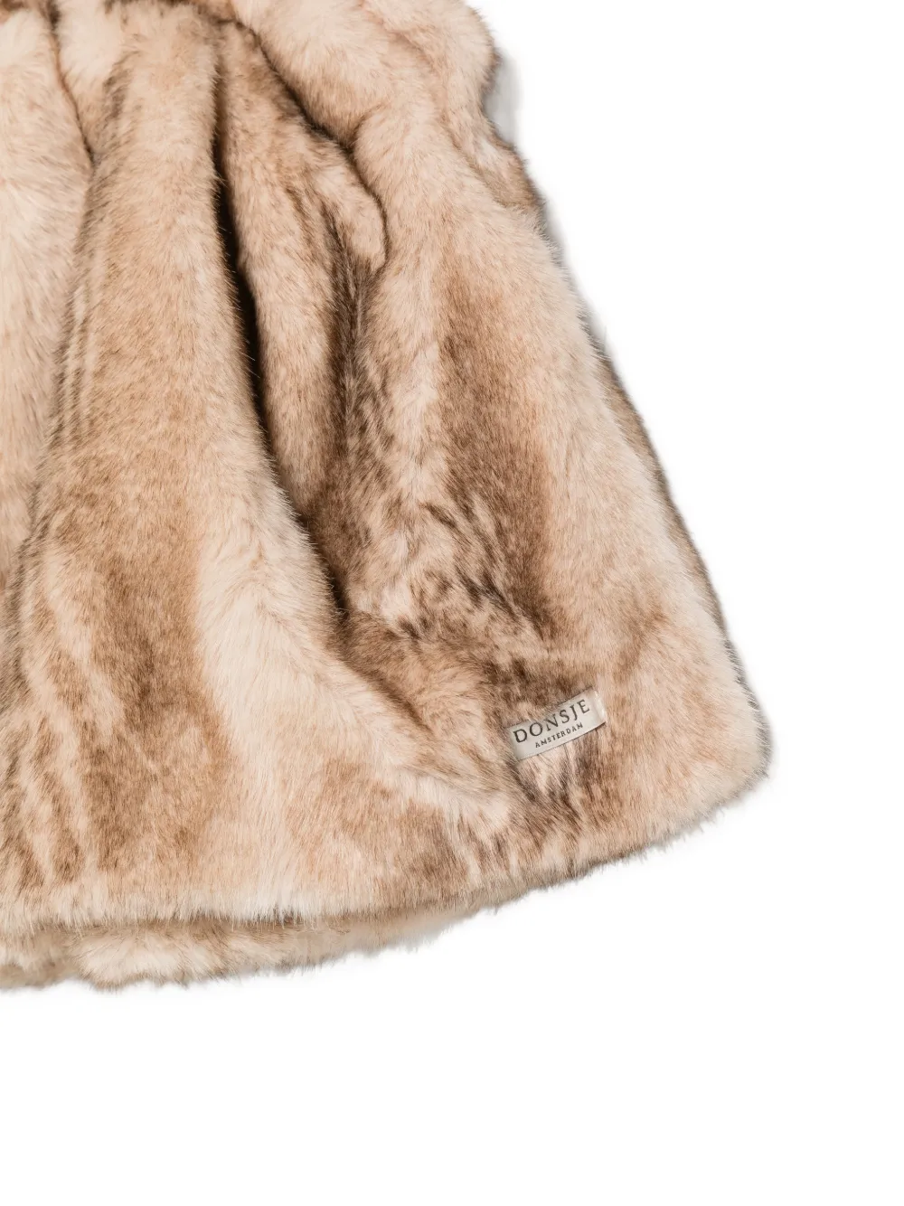 Donsje Isabelle elastische rok van imitatiebont Beige