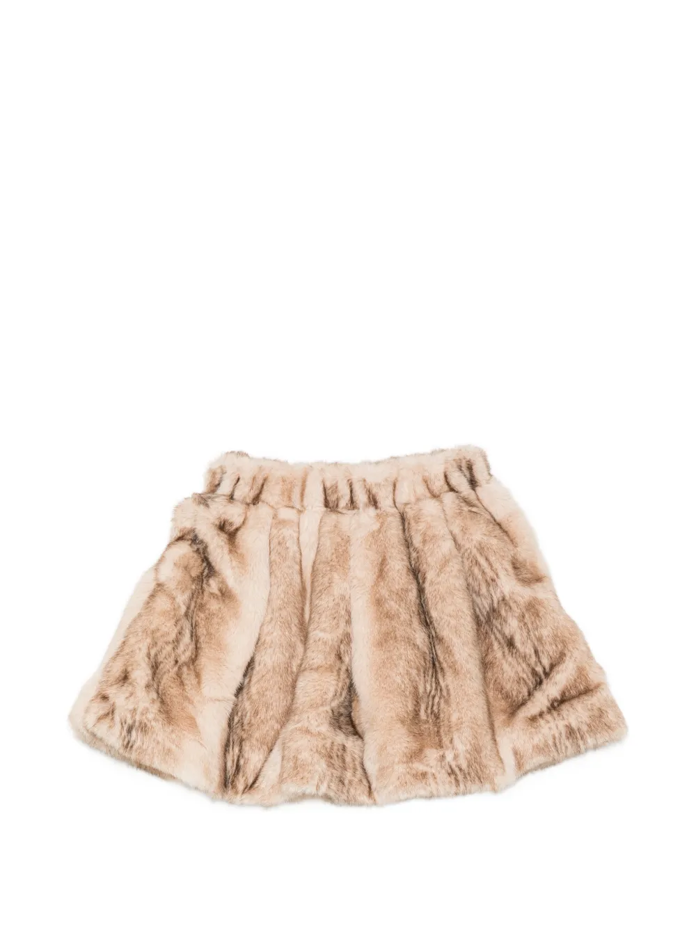 Donsje Isabelle elastische rok van imitatiebont Beige
