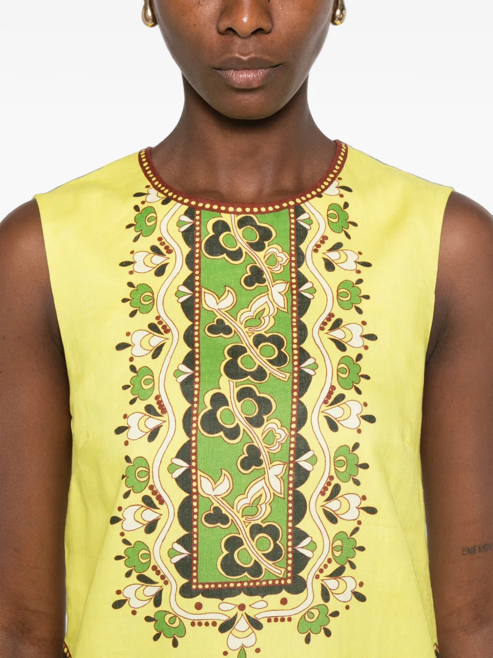 ALEMAIS Bridgette mini-jurk met bloemenprint Geel