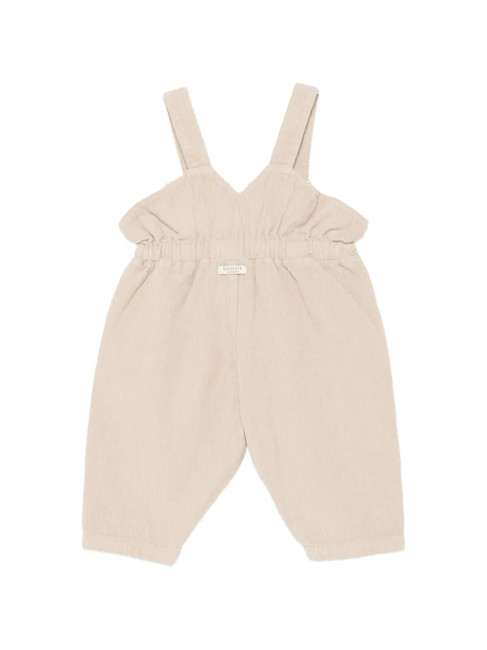 Donsje Eldric ribfluwelen broek met ruches Beige