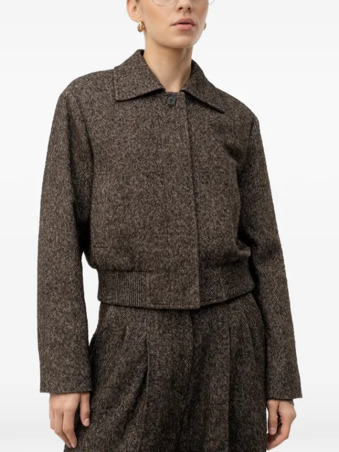 BOSS bomber-style jacket in herringbone fabric