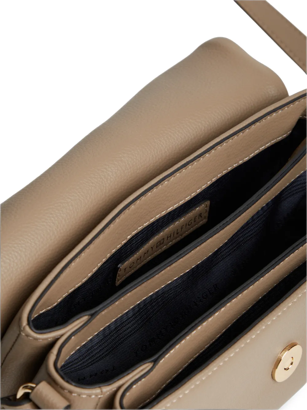 Tommy Hilfiger Schoudertas met logoplakkaat Beige