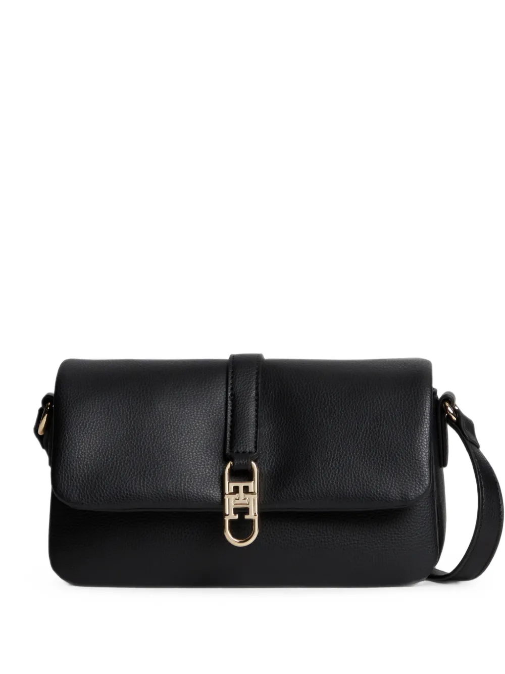 Tommy Hilfiger Libre logo-plaque pebbled-texture shoulder bag - Nero