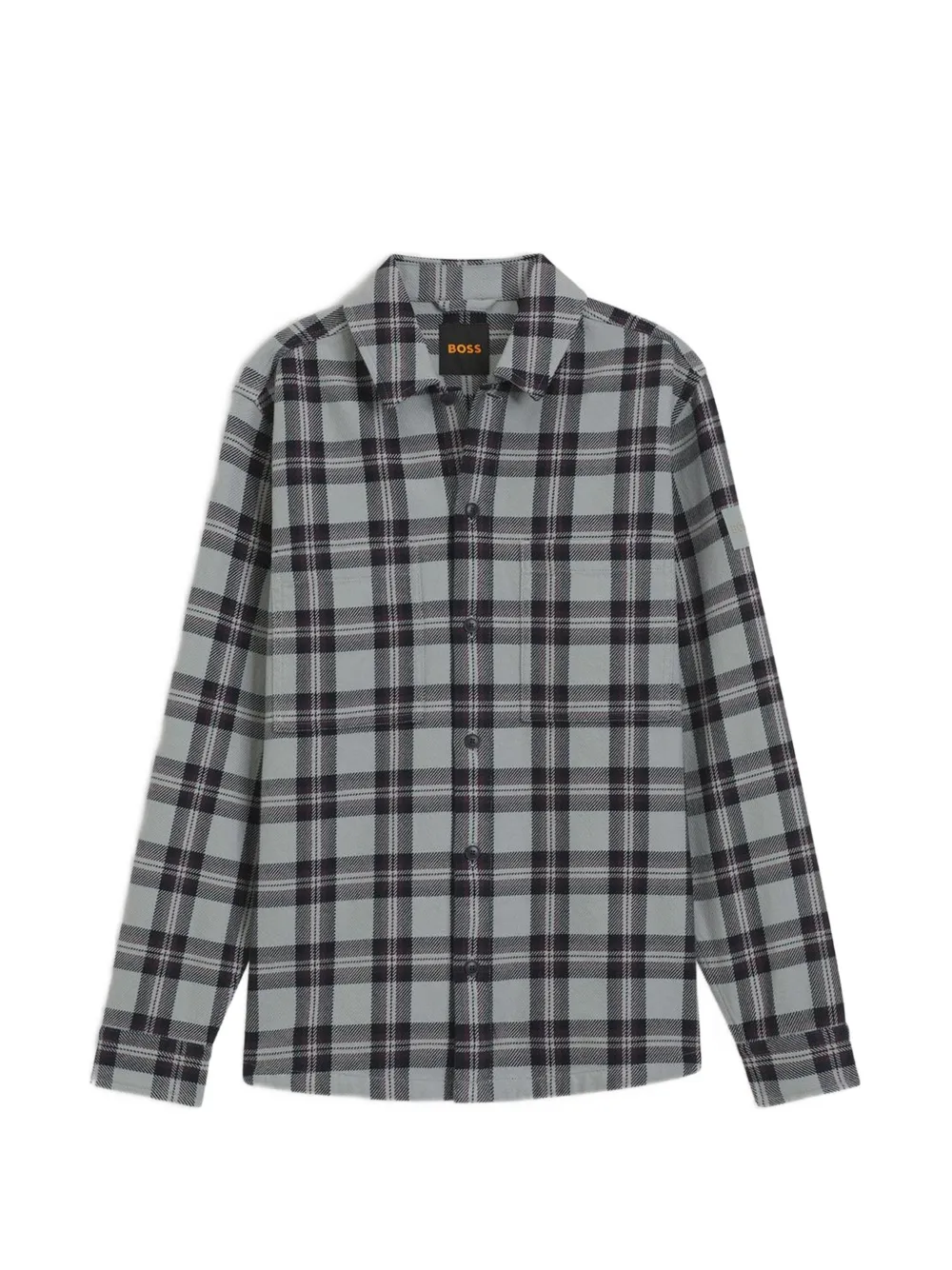 BOSS oversized-fit shirt in checked cotton - Grigio