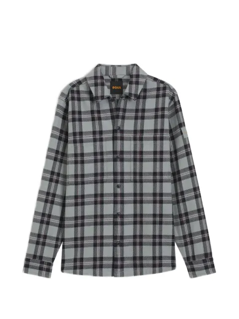 BOSS oversized-fit shirt in checked cotton