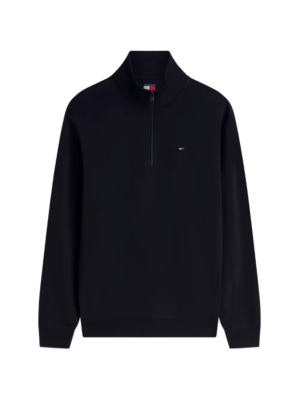 Tommy Hilfiger quarter-zip logo-embroidered sweater - Schwarz