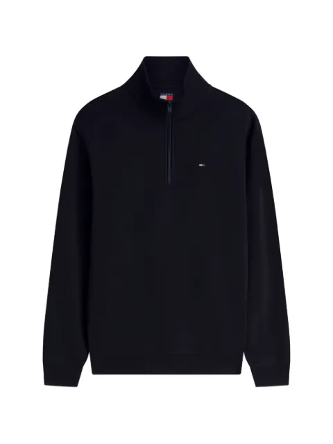 Tommy Hilfiger quarter-zip logo-embroidered sweater