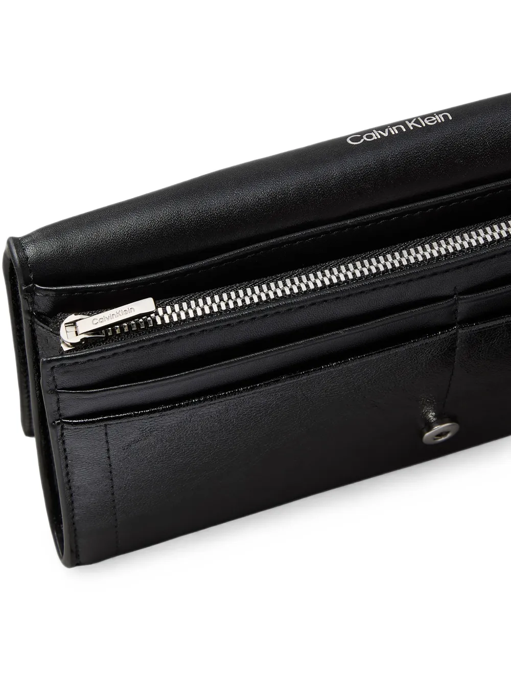 Calvin Klein Portemonnee met logoplakkaat Zwart