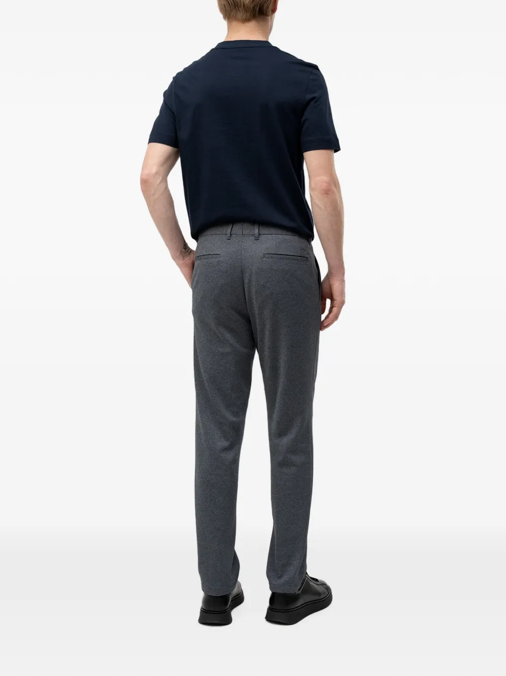 BOSS Slim-fit broek met micro-patroon Blauw