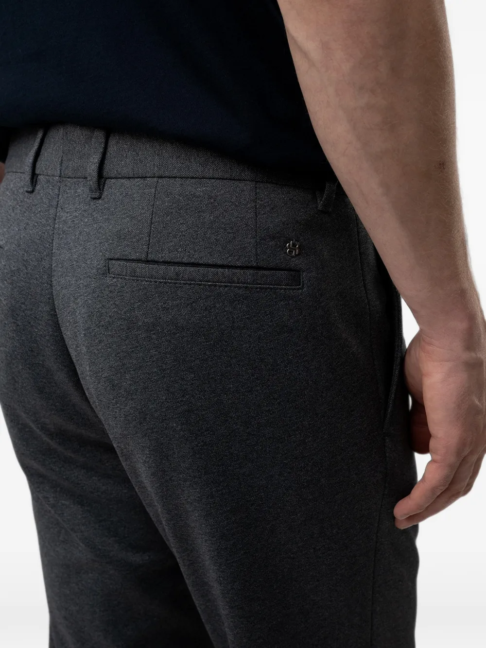 BOSS Slim-fit broek met micro-patroon Blauw