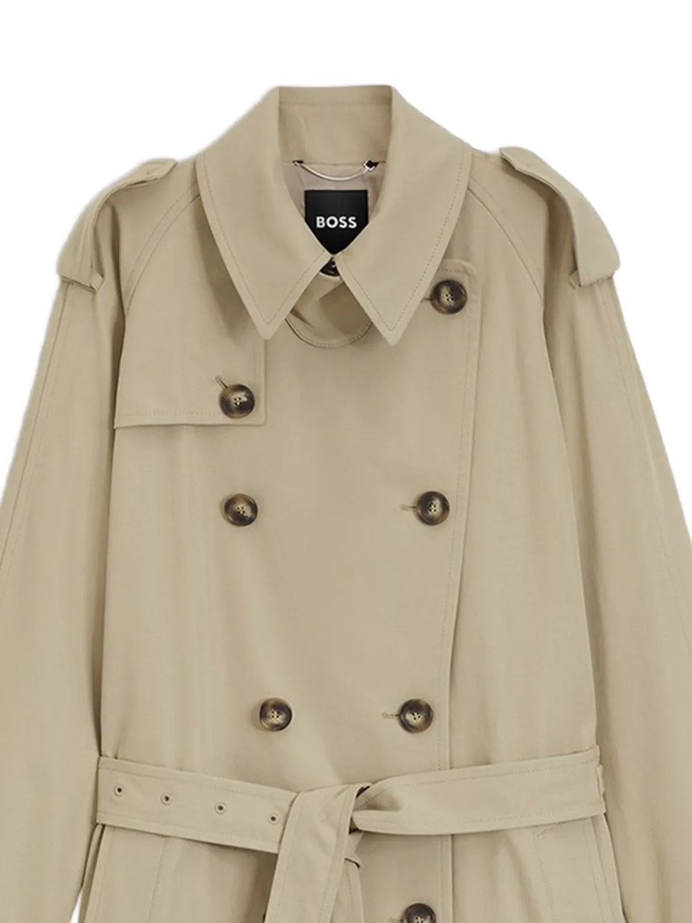 BOSS Trenchcoat met ceintuur Beige