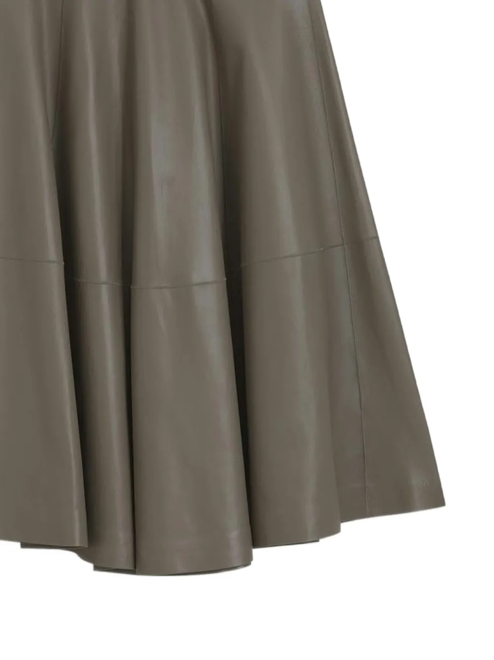 BOSS Leren midi-rok met klokdesign Bruin