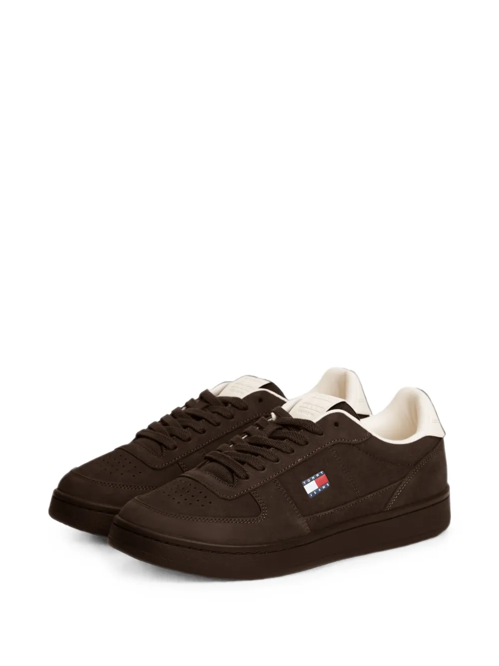 Tommy Hilfiger logo-patch perforated low-top sneakers Bruin