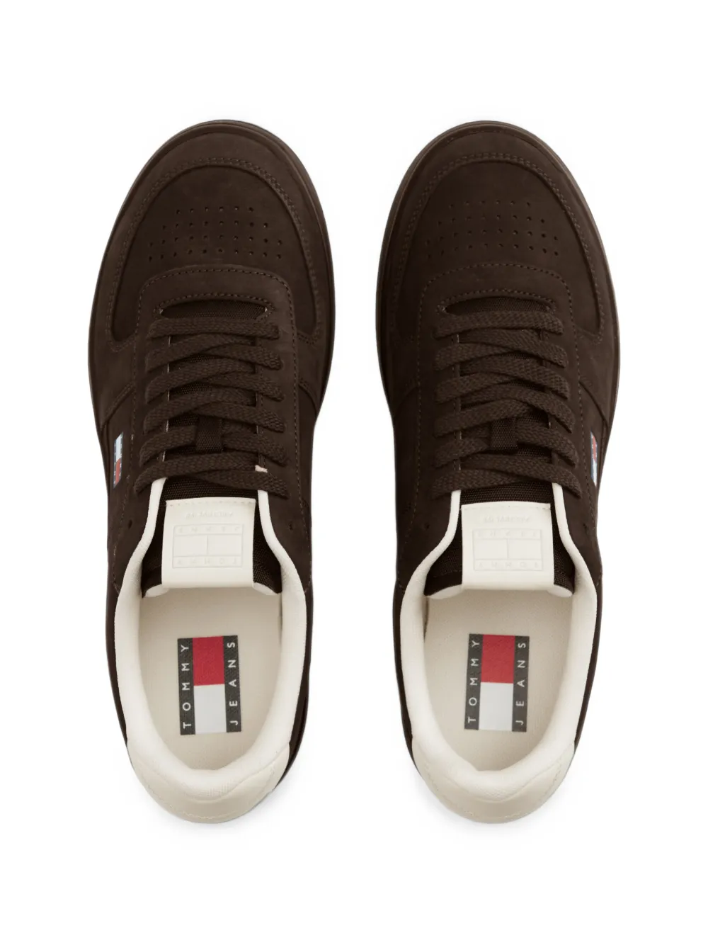 Tommy Hilfiger logo-patch perforated low-top sneakers Bruin