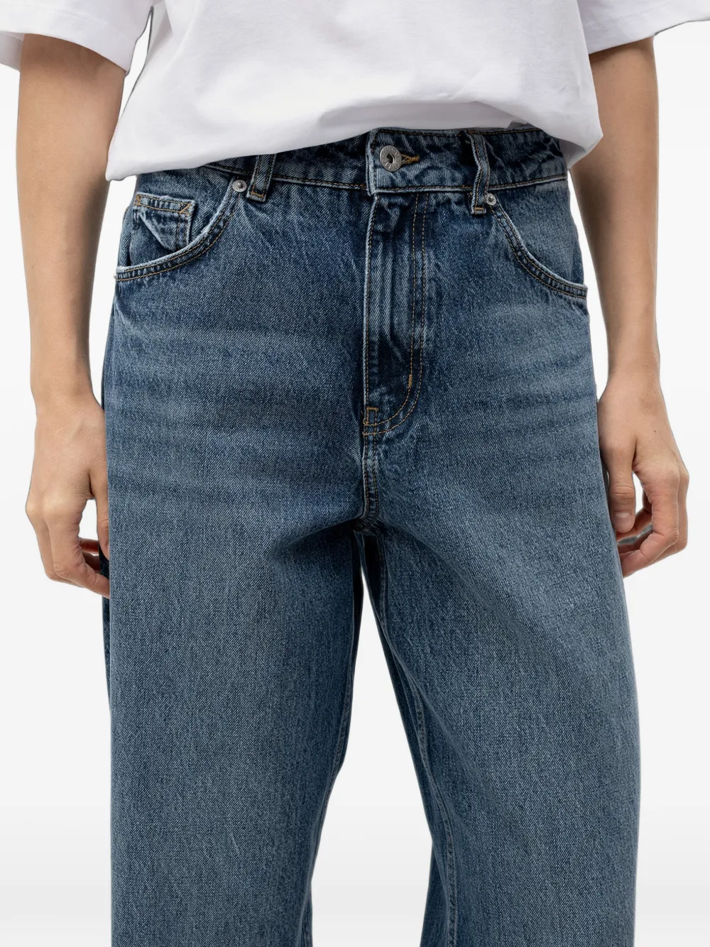 HUGO Ruimvallende jeans met wijde pijpen Blauw