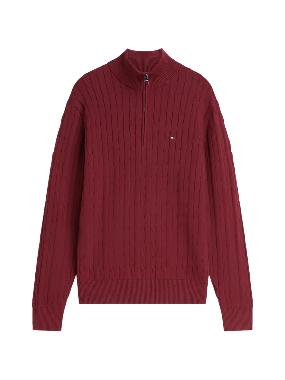 Tommy Hilfiger cable-knit quarter-zip sweater - Rot