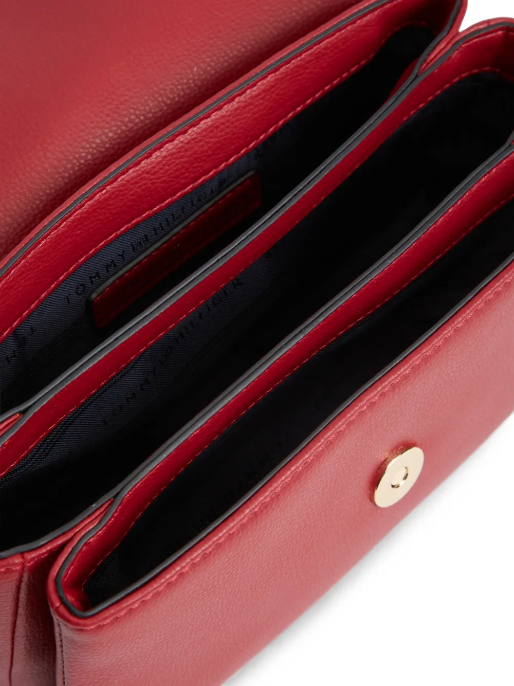Tommy Hilfiger Libre schoudertas van leer met textuur en logo-plakkaat Rood