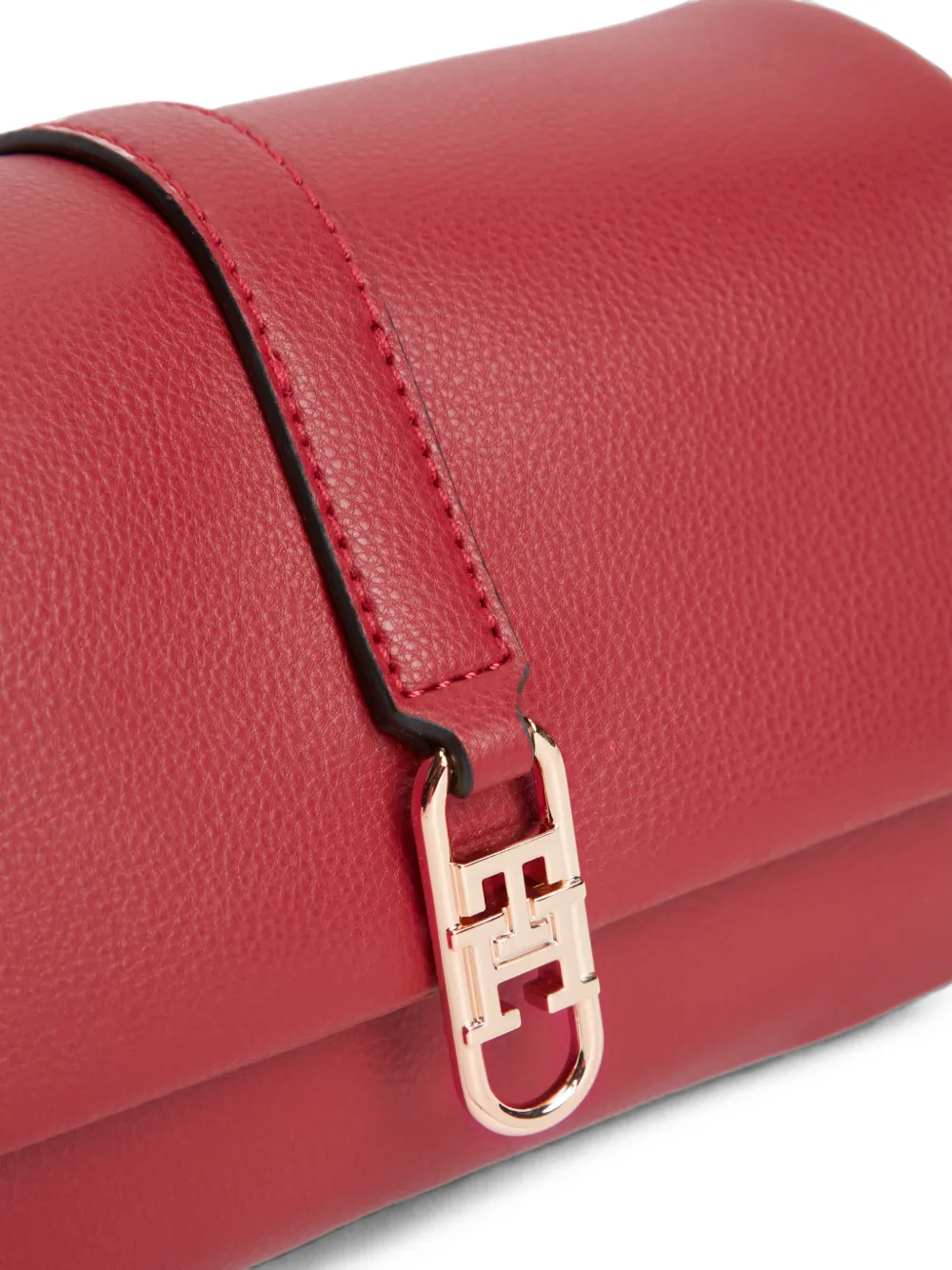 Tommy Hilfiger Libre schoudertas van leer met textuur en logo-plakkaat Rood