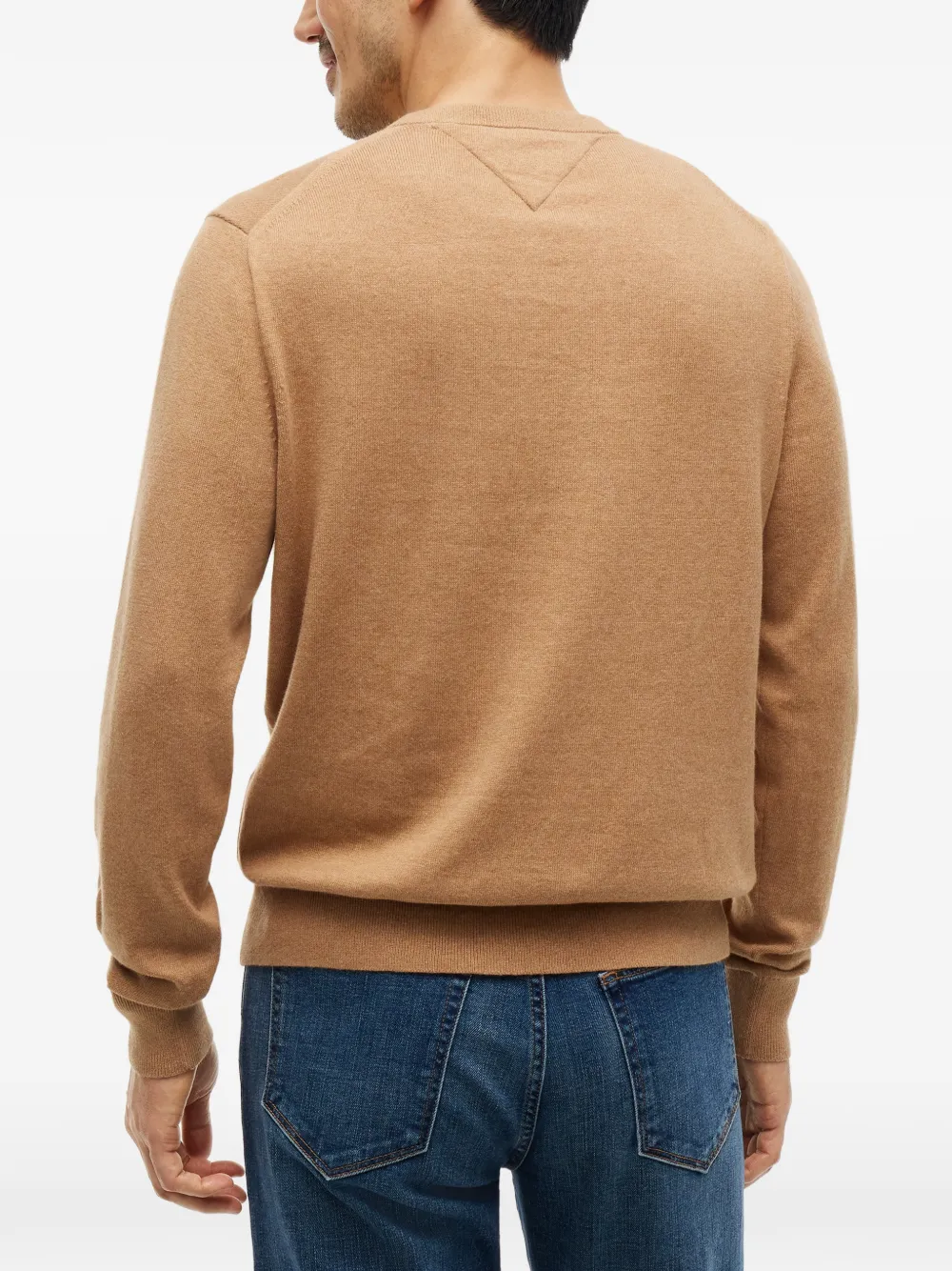 Tommy Hilfiger Trui met geborduurd logo en ronde hals Beige