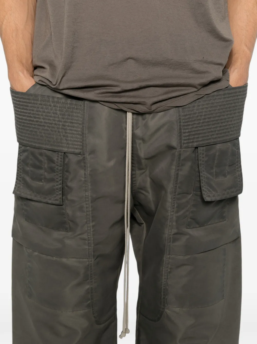 Rick Owens DRKSHDW Creatch cargo broek met trekkoord en meerdere zakken Grijs
