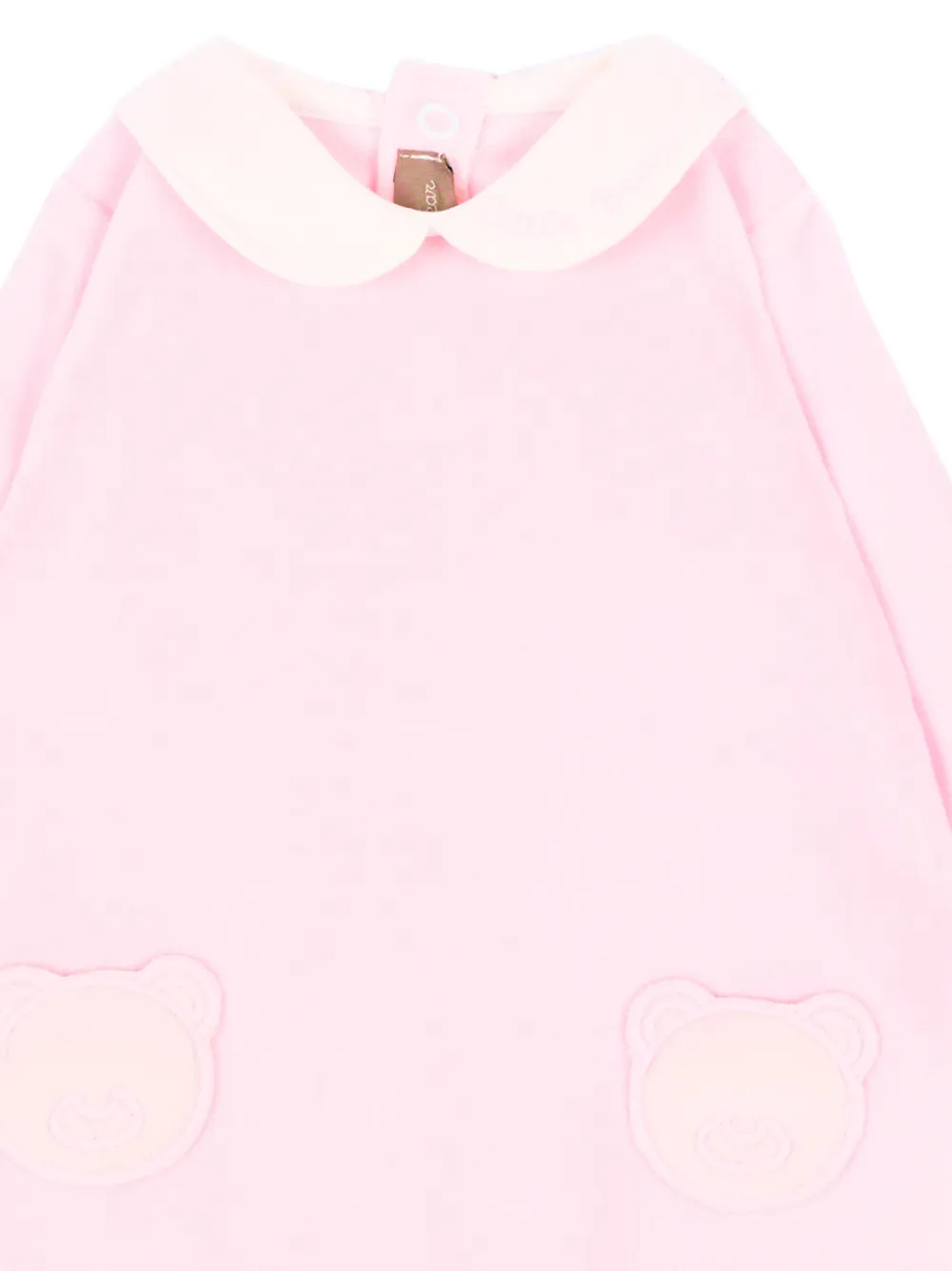 Little Bear Onesie met Peter Pan-kraag en beerpatch Roze