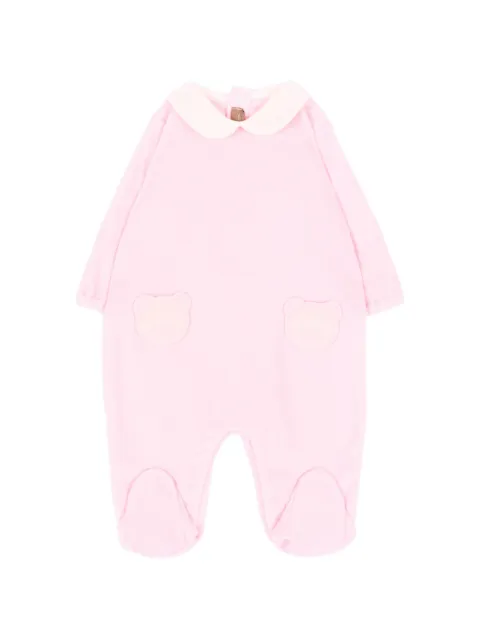 Little Bear bear-patch peter pan collar onesie