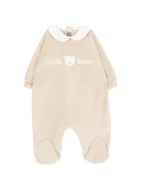 Little Bear logo-embroidered Peter Pan-collar pajamas