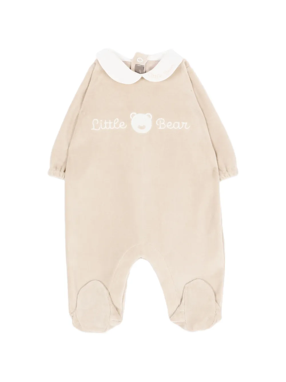 Little Bear logo-embroidered Peter Pan-collar pajamas - Toni neutri