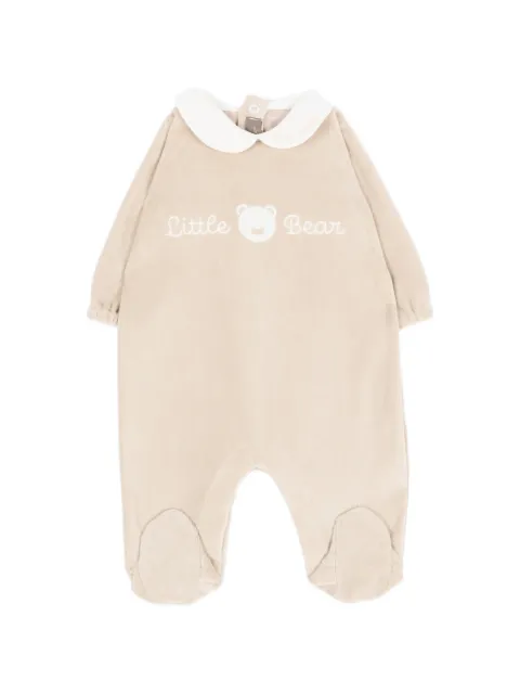 Little Bear logo-embroidered Peter Pan-collar pajamas