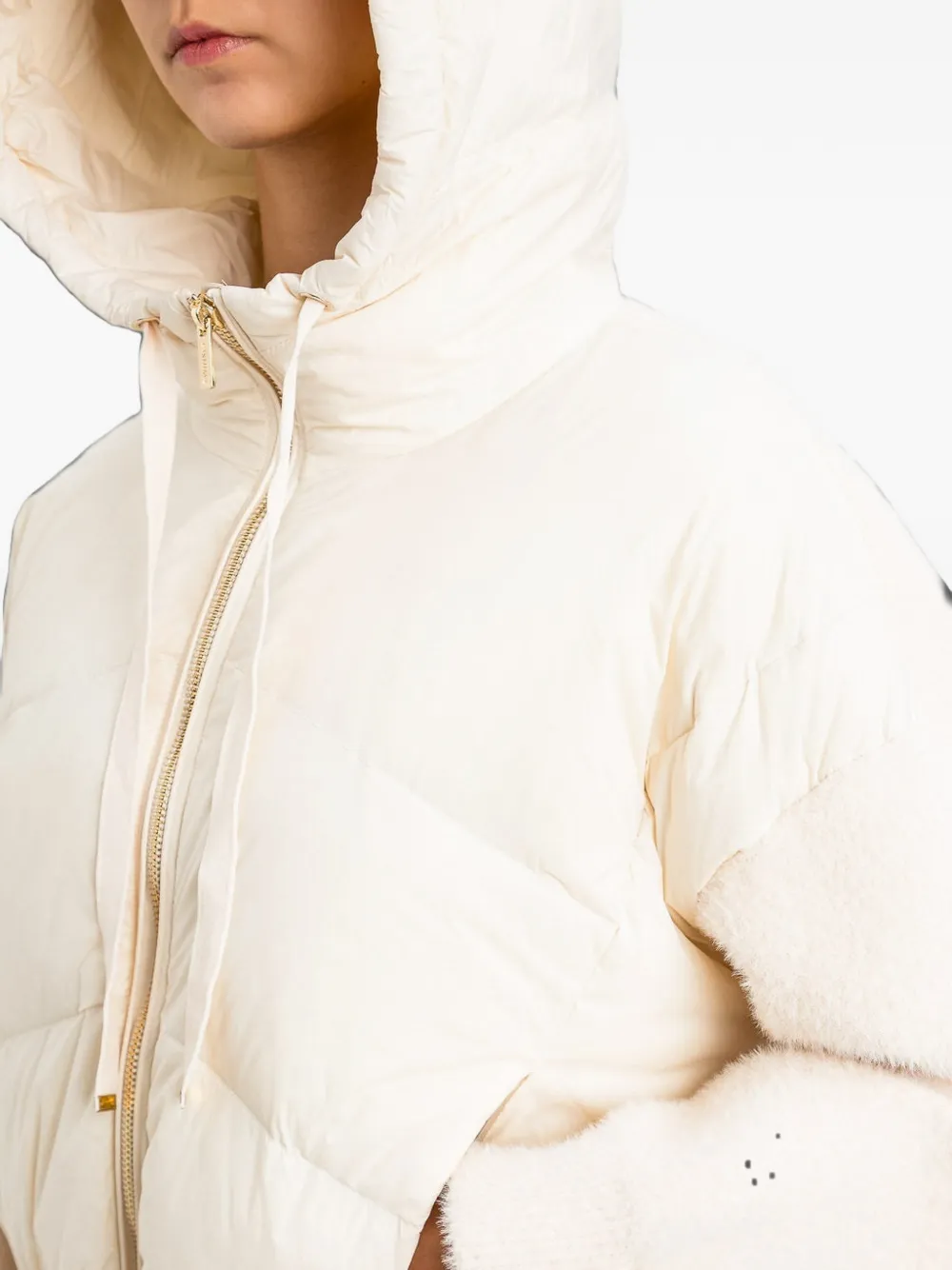 TWINSET quilted hooded jacket Beige