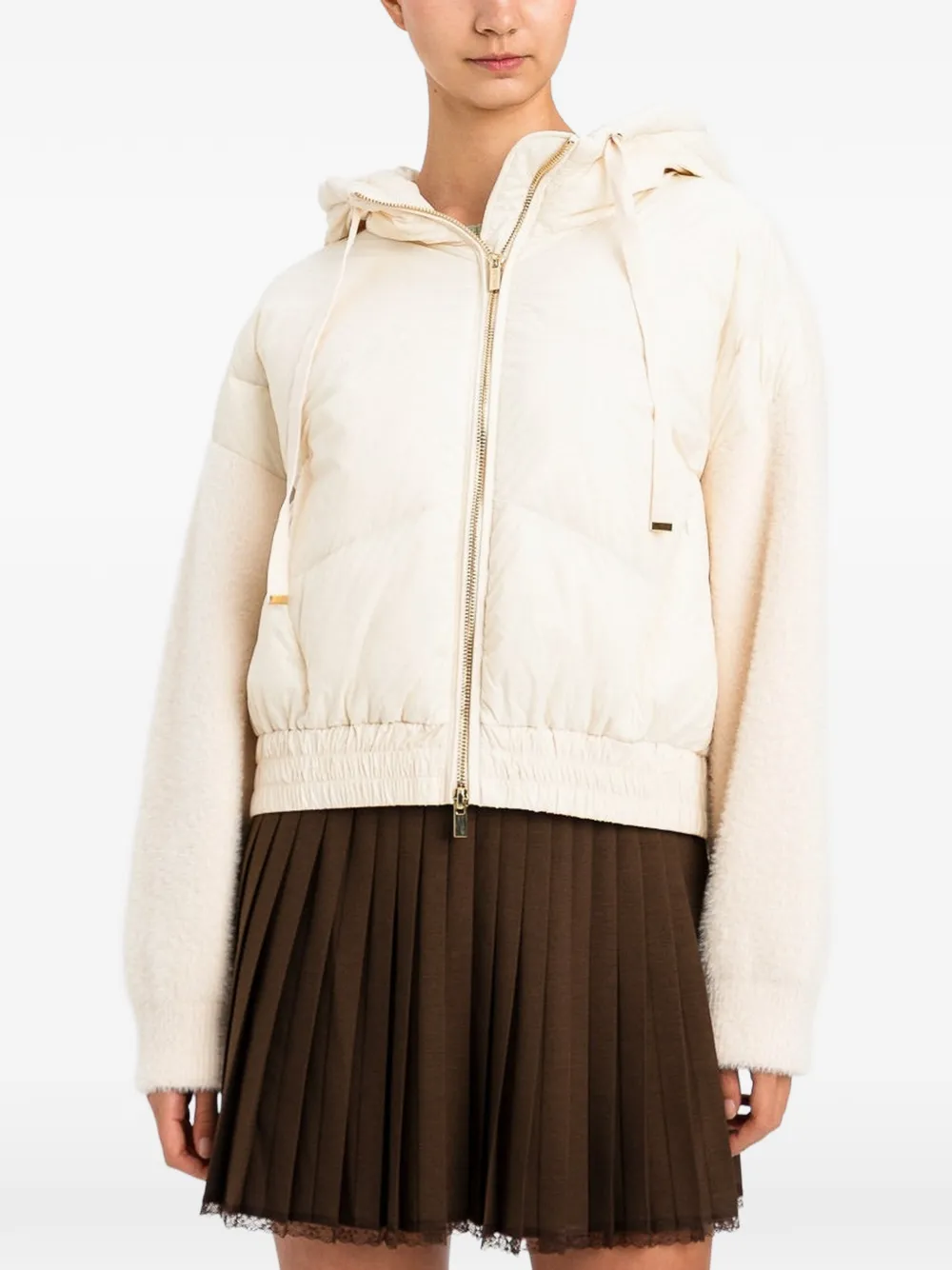 TWINSET quilted hooded jacket - Toni neutri