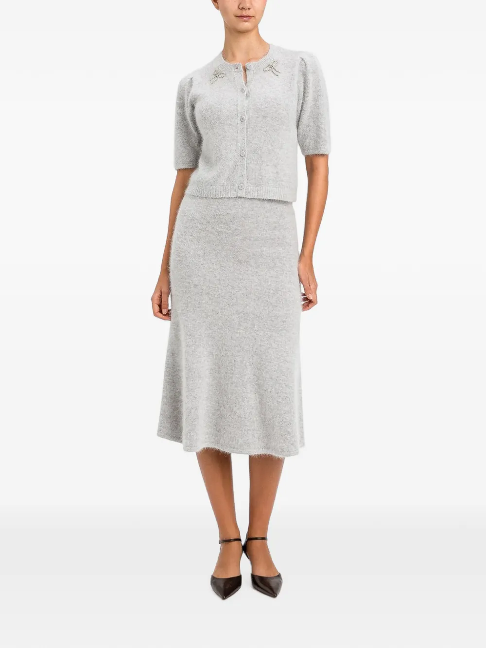TWINSET Gebreide midi-rok Grijs