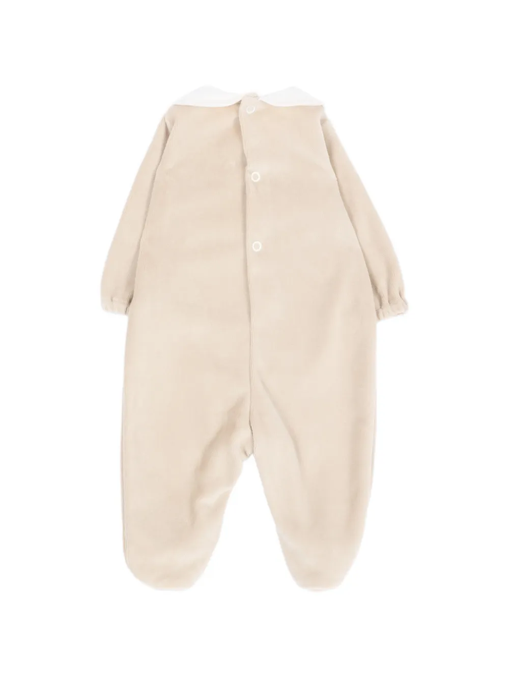Little Bear Pyjama met Peter Pan-kraag en geborduurd hart Beige