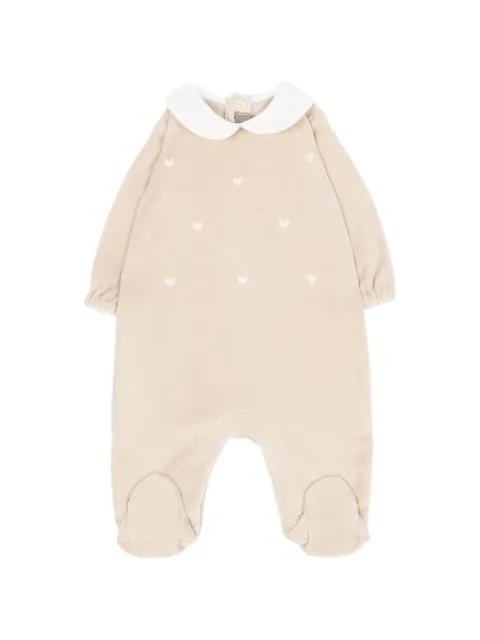 Little Bear heart-embroidered Peter Pan collar pajamas