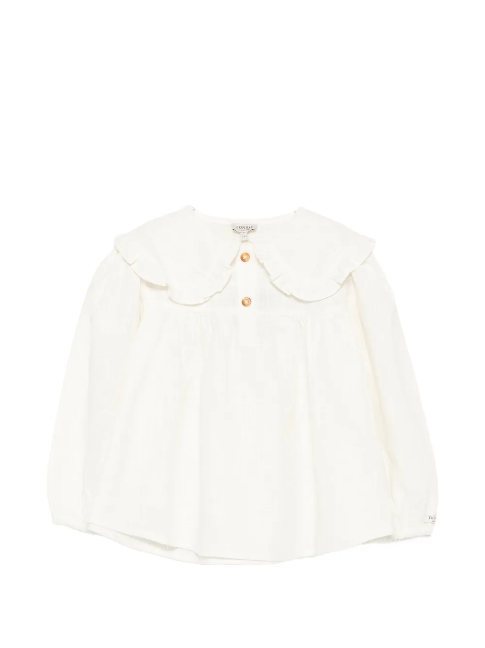 Donsje ruffled-collar cotton blouse - Toni neutri