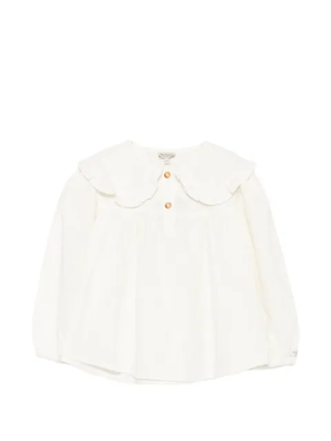 Donsje ruffled-collar cotton blouse