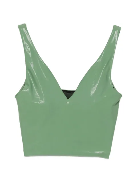 MACRON V-neck cropped performance top