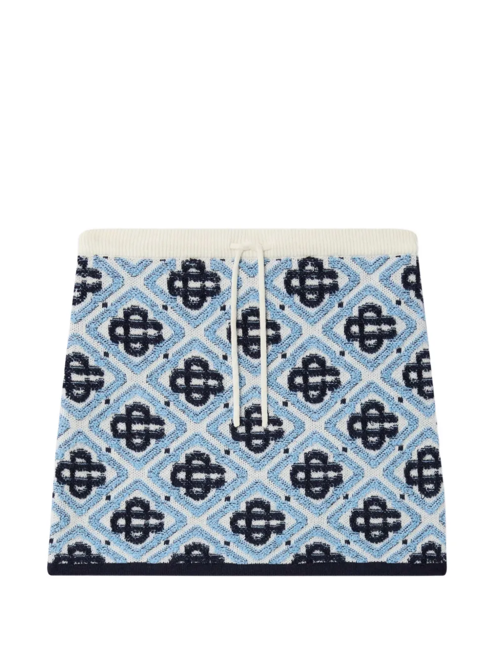 CASABLANCA KIDS monogram-jacquard drawstring skirt Blauw