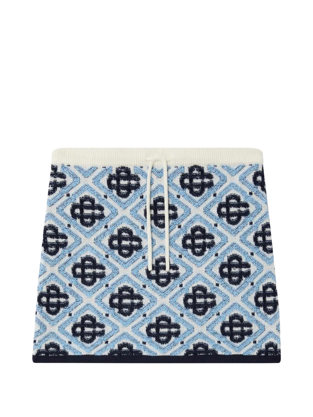 CASABLANCA KIDS monogram-jacquard drawstring skirt Blauw