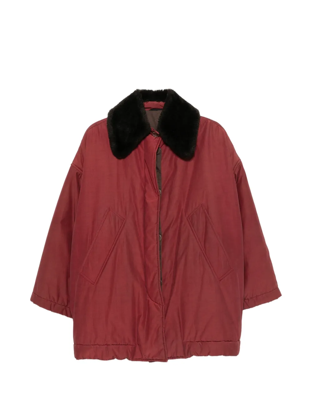 Romeo Gigli Pre-Owned 1990s faux-fur collar coat - Rosso