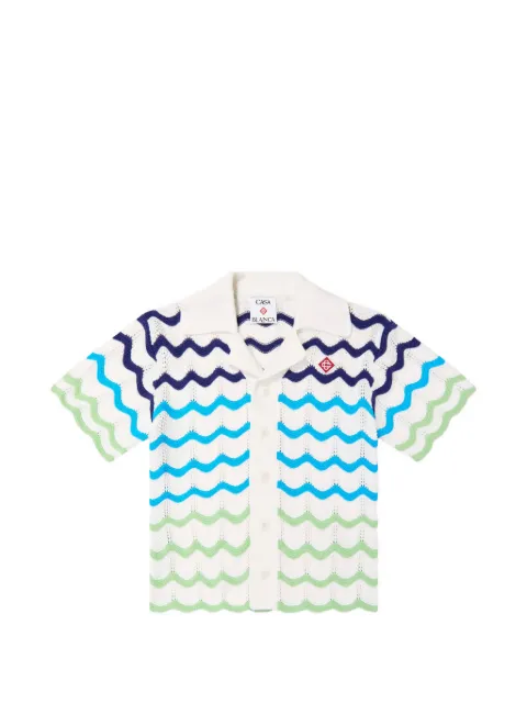 CASABLANCA KIDS chemise en maille pointelle à motif vague
