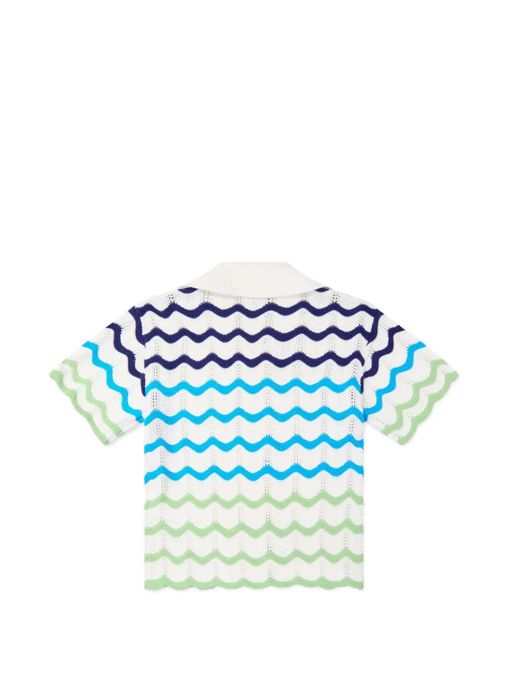 CASABLANCA KIDS Pointelle gebreid shirt met golvend patroon Beige