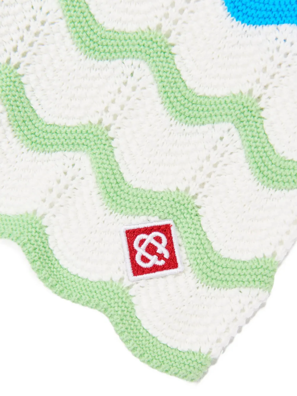 CASABLANCA KIDS Gebreide gewelfde shorts met zigzag-patroon Wit