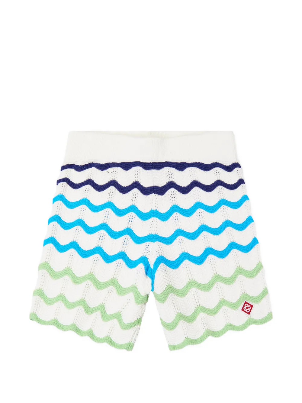 CASABLANCA KIDS zigzag-knit scalloped shorts - Bianco