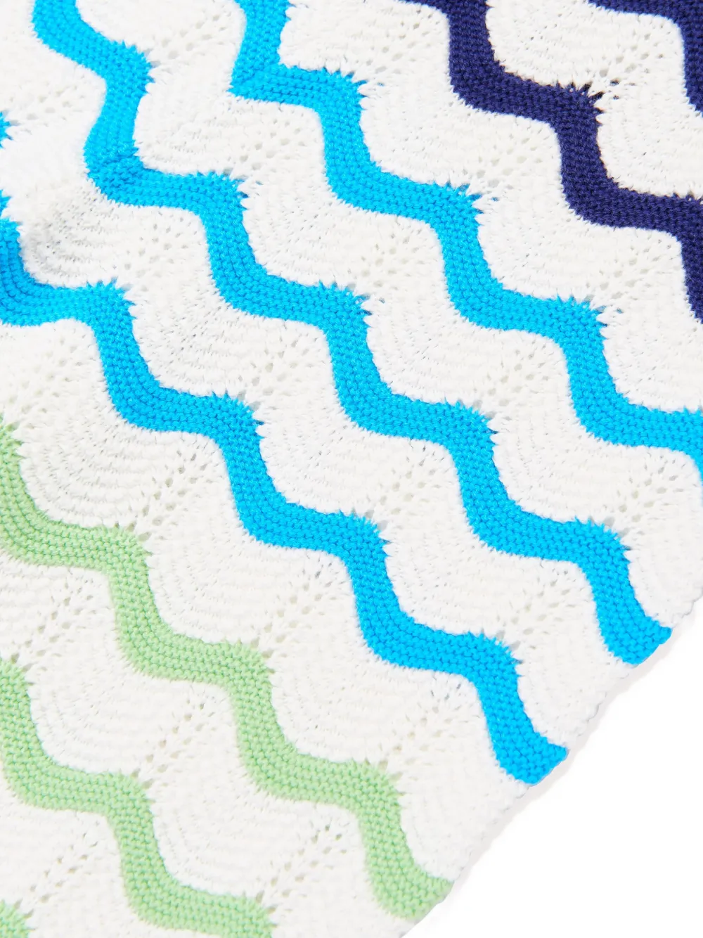 CASABLANCA KIDS Gebreide gewelfde shorts met zigzag-patroon Wit