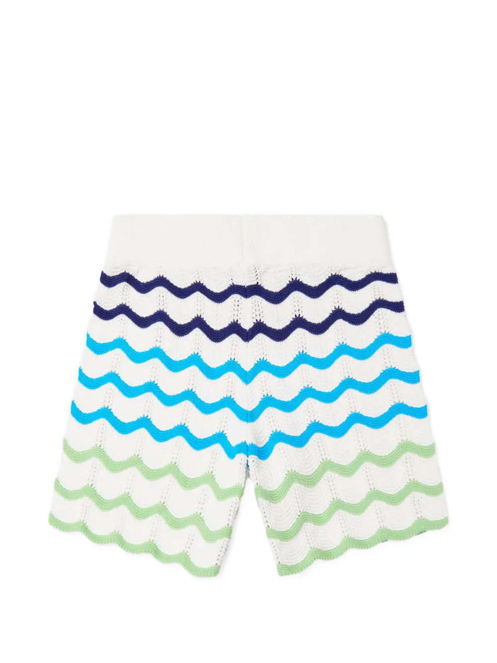 CASABLANCA KIDS Gebreide gewelfde shorts met zigzag-patroon Wit