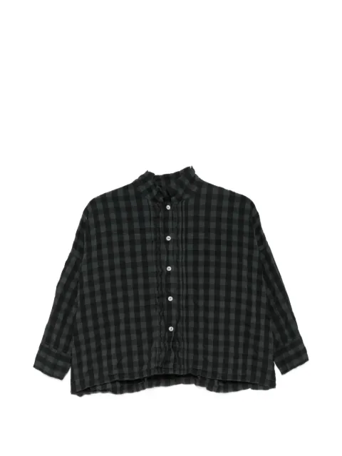 Ricorrrobe gingham-pattern ruffled-detail shirt