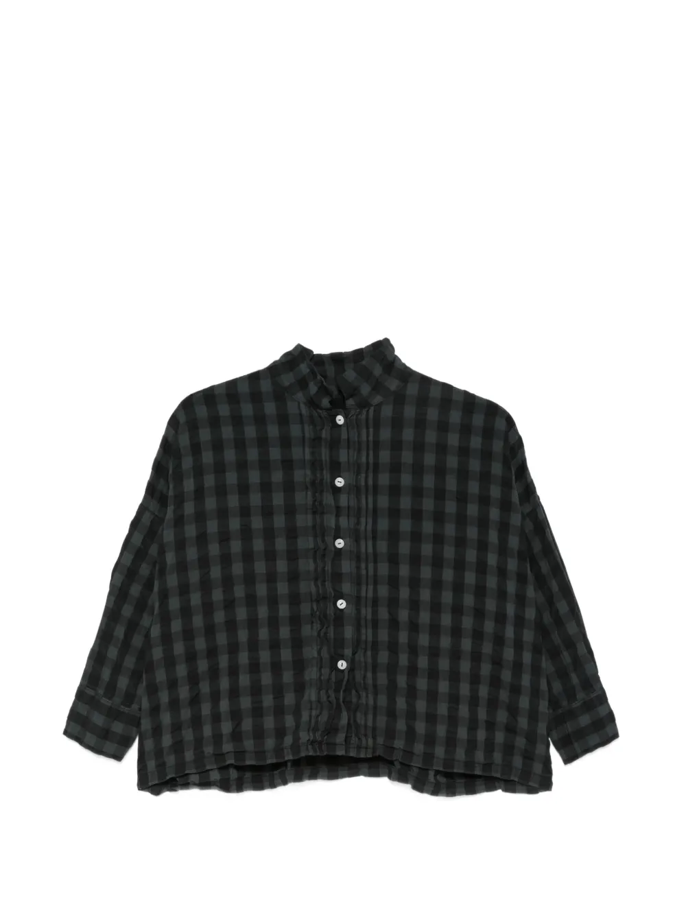 Ricorrrobe gingham-pattern ruffled-detail shirt
