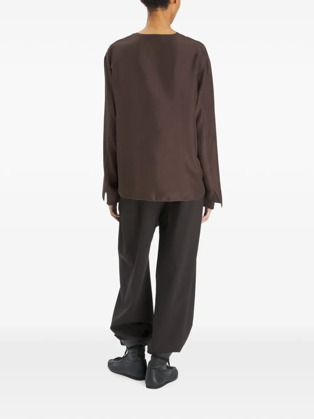 Barena Livietta tuniek met V-hals Bruin